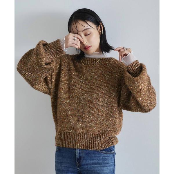 カーディガン 前後2WAY ｜ ミックスラメカラー糸ニットカーディガン ｜ クルーネック カーディガ...