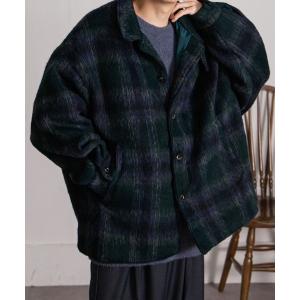 ブルゾン アウター シャギースタンドチェックブルゾン メンズ レディース