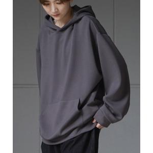 パーカー ドレープとろみ ビッグシルエット ダンボールニット プルオーバーパーカー フーディー「Confirm」 メンズ レディース