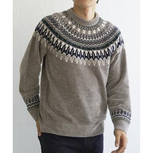 ROUGH TRADE セーター ニット ノルディック柄クルーネックニット(M1