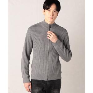 セーター ニット 「リブ・ニット」ハイネックジップアップ メンズ