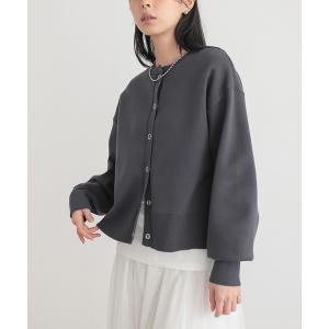 カーディガン 「新色追加」スウェットライクスナップボタンニットミドルカーディガン「サスティナブル」 レディース