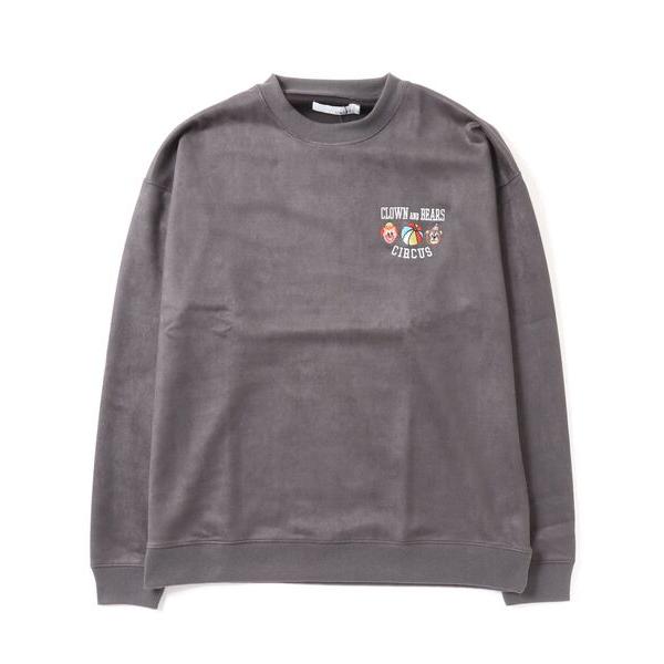 トレーナー スウェット 「UNIIT/ユニット」フェイクスエード ワンポイント刺繍　クルーネック　ス...