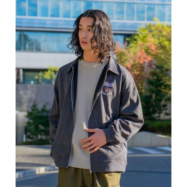 ブルゾン アウター 「UNIIT/ユニット」フェイクスエード　 ワンポイント刺繍　 フルジップブルゾ...