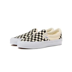 メンズ スニーカー VANS / SLIP-ON REISSUE 98 LX CHECKERBOARD BLACK/OFF WHITE｜zozo