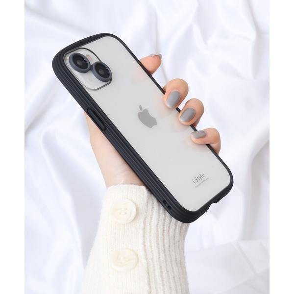 モバイルケース メンズ iPhone15/14兼用背面型ケース i.Style Black