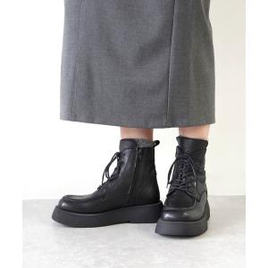 ブーツ BUENO （ブエノ） / 本革 厚底レースアップブーツ レザーミドルブーツ Z6405 レディース