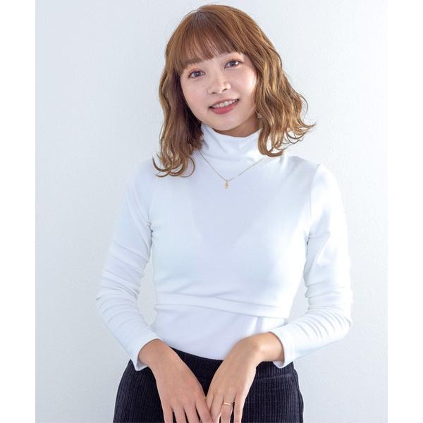 マタニティ あったか裏起毛 授乳タートルネック