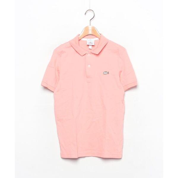 「LACOSTE L!VE」 半袖ポロシャツ SMALL ピンク メンズ