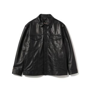 A LEATHER（エーレザー） 革ジャン ライダース TRUCKER JACKET メンズ