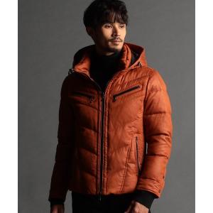 Green Label Relaxing ダウンジャケット 赤茶色 フード付き Green Label Relaxing ダウンジャケット 赤茶色 フード付き