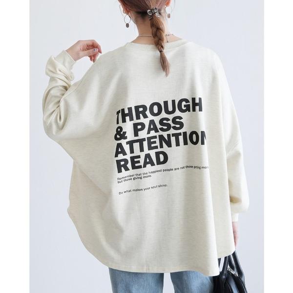 トレーナー スウェット 前後ロゴゆったりスウェット レディース