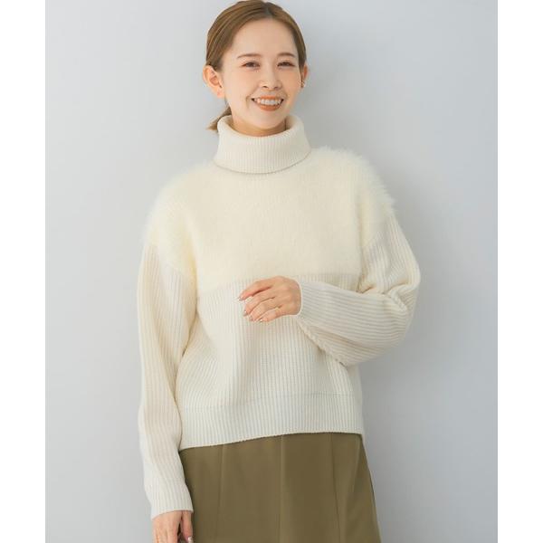 ニット セーター エアリーヤーンドッキングニットプルオーバー レディース