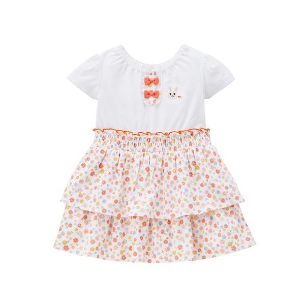 ワンピース うさこ切り替え半袖ワンピース キッズ 子供服 女の子