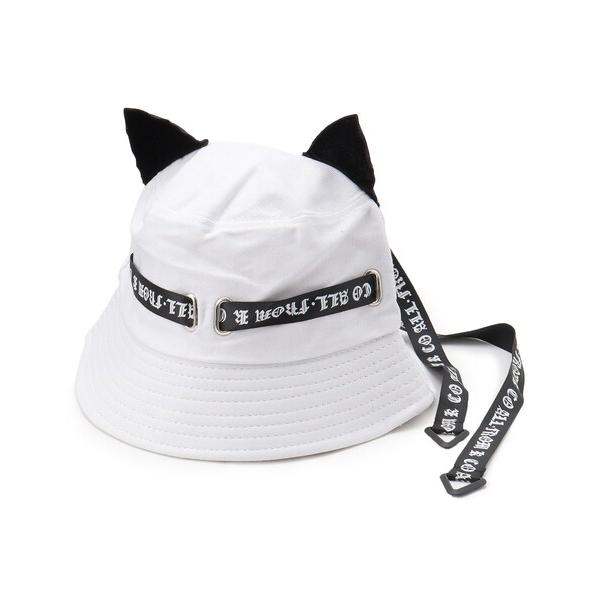 帽子 ハット ネコミミリボンバケットハット レディース
