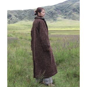 ステンカラーコート レディース スタンドカラーウールツイードコート / original stand collar wool tweed coat ウ