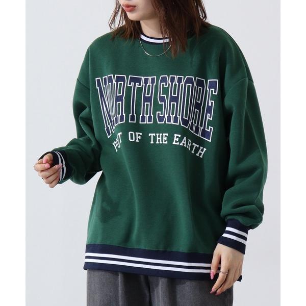 トレーナー スウェット Brushed line ribbed sweatshirt / 裏起毛ライ...