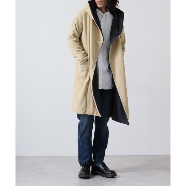 ノーカラーコート コート Microfleece gown coat / マイクロフリース ガウンコ...