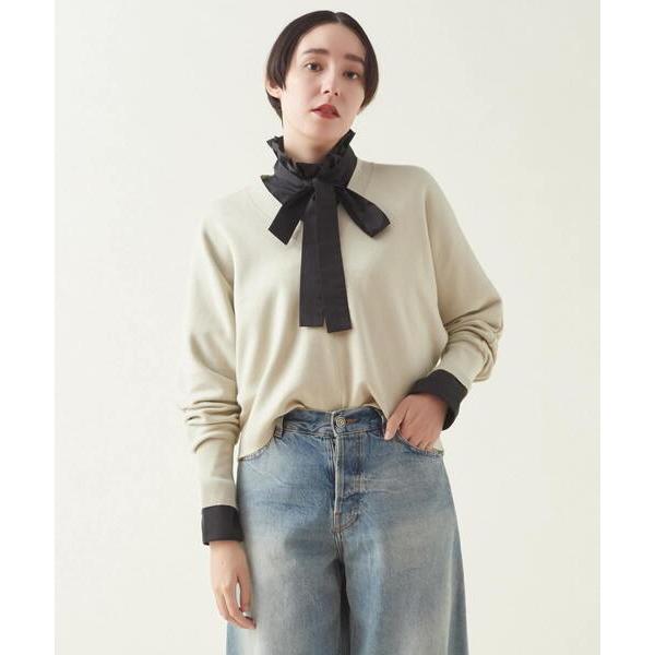 ニット セーター martinique/C/W ダブルフェイスVネックプルオーバー レディース