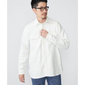 シャツ ブラウス メンズ SHIPS: レギュラーカラー Wポケット ヘビーネル ワークシャツ｜zozo