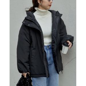 ダウンコート ダウンジャケット 「HITアウター」「低身長サイズ有」中綿入りオーバーサイズモンスターパーカーコート レディース