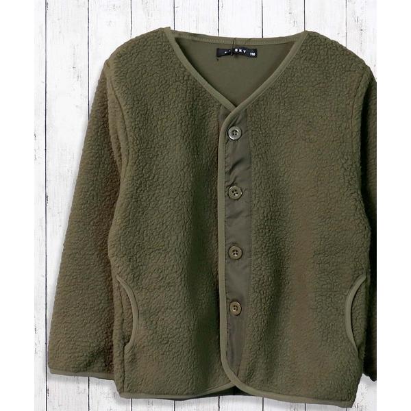 ノーカラージャケット アウター ノーカラーボアジャケット キッズ 子供服 女の子