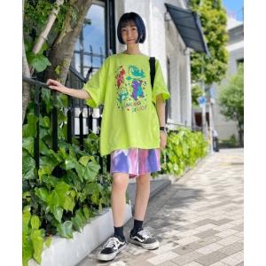 「Candy Stripper」 半袖Tシャツ 2 ライム WOMEN