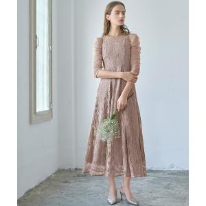 チュールドッキング花柄プリントフレアロング丈結婚式ワンピースドレス　M  新品 ガール GIRL チュールドッキング花柄プリントフレアロング丈結婚