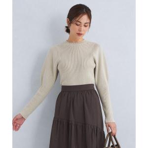 ニット ラメ ブークレ カウルスリーブ プルオーバー ニット