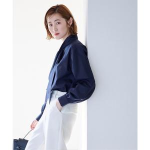 ブラウス シャツ コットンブレンドクロスボウタイ...の商品画像