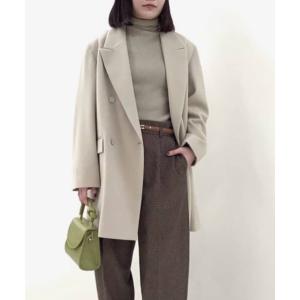 コート チェスターコート ジャージーメルトンダブルブレストジャコット レディース