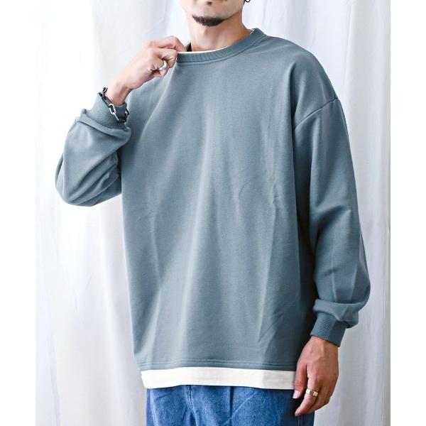 トレーナー スウェット フェイクレイヤードBIGトレーナー メンズ