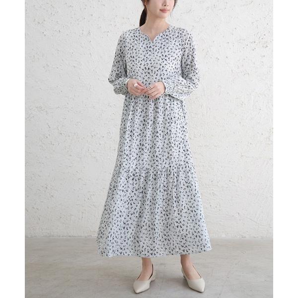ワンピース 総柄ティアードワンピース