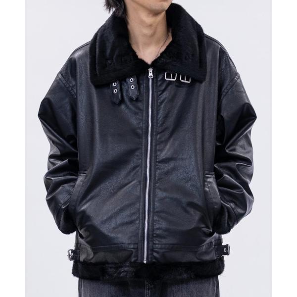 ムートンジャケット ムートンコート 「13」フェイクムートン B-3 フライトジャケット メンズ レ...