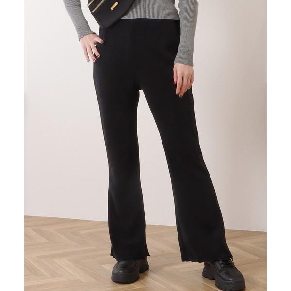 パンツ リラクシーセミフレアクレープパンツ レディース