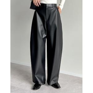 パンツ 「低身長/高身長サイズ有」フェイクレザーカーブパンツ レディース