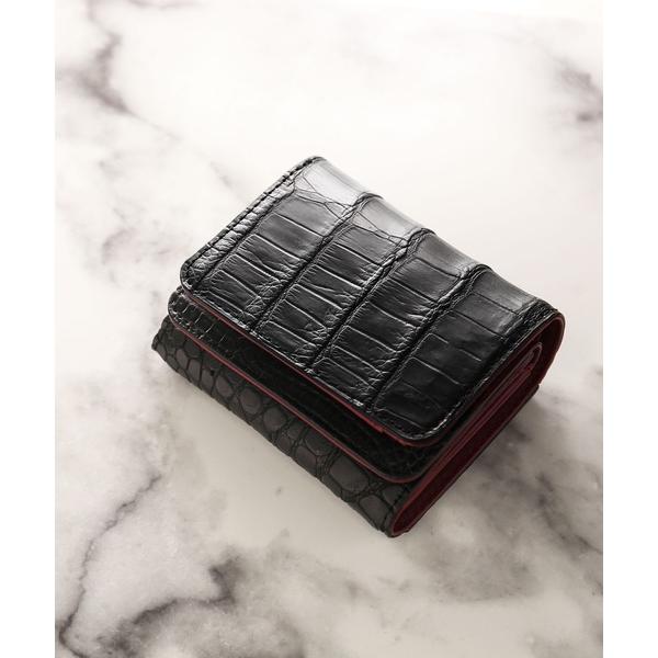財布 クロコダイルレザー本革ミニ財布三つ折り レディース メンズ
