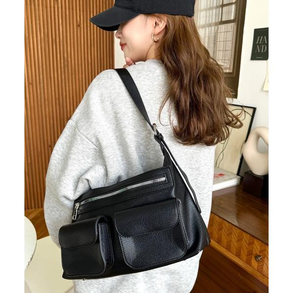 ショルダーバッグ バッグ ダブルフラップポケットバッグ レディース