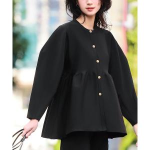 Y's ワイズ　ブラック　ノーカラージャケット　カーディガン　日本製　ペプラム Y's ワイズ ブラック ノーカラージャケット カーディガン 日本製