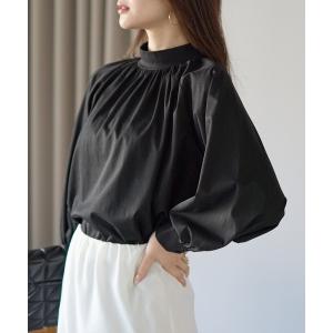 ブラウス シャツ ハイネック バルーンスリーブ カットソー ブラウス レディース