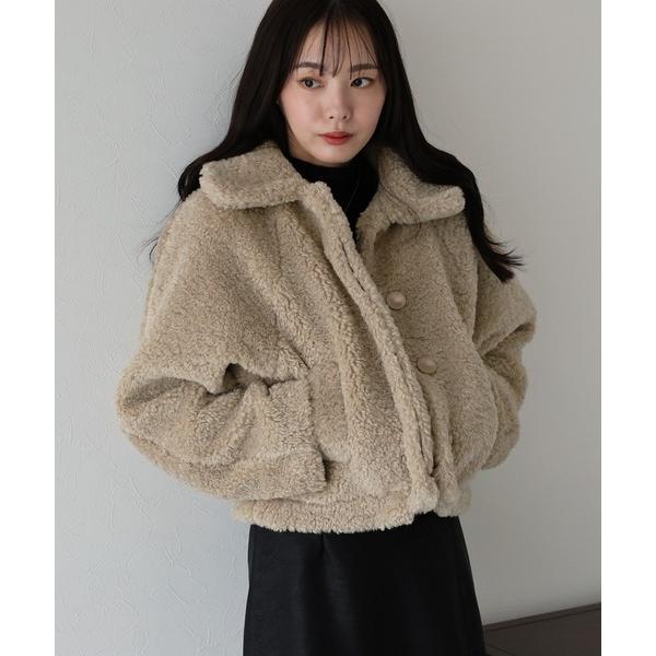 コート アウター ボアショートコート レディース