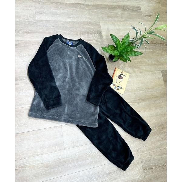 パジャマ champion/チャンピオン キッズ ルームウェア セットアップ 長袖長パンツ あったか...