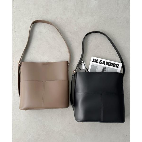 トートバッグ pocket square tote bag／外ポケットスクエアPUトートバッグ レデ...