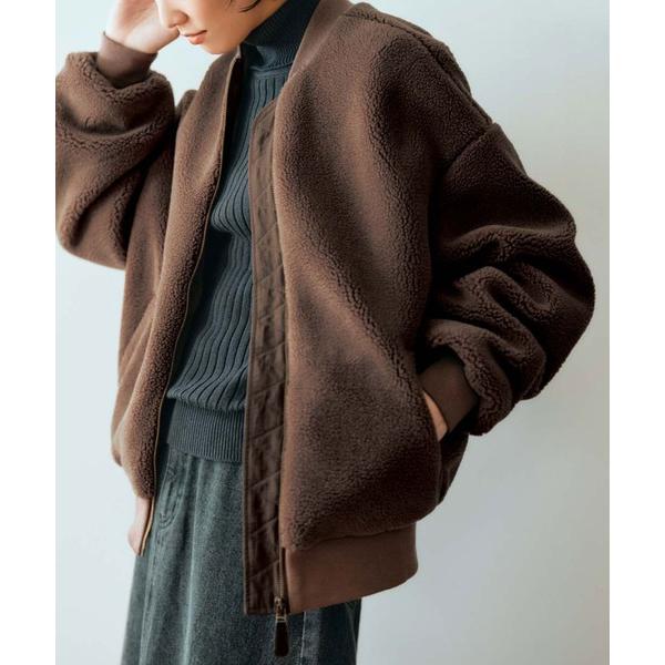 ブルゾン アウター ＴＨＲＥＥ　ＦＩＦＴＹ　ＳＴＡＮＤＡＲＤミリタリーテイストのボアブルゾン「モカブ...