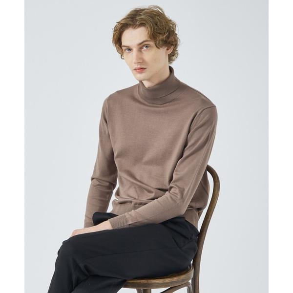 セーター ニット 「定番人気」カシミヤタッチ タートルネックニット メンズ