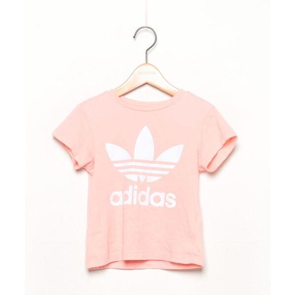 「adidas」 半袖Tシャツ 110 ピンク レディース