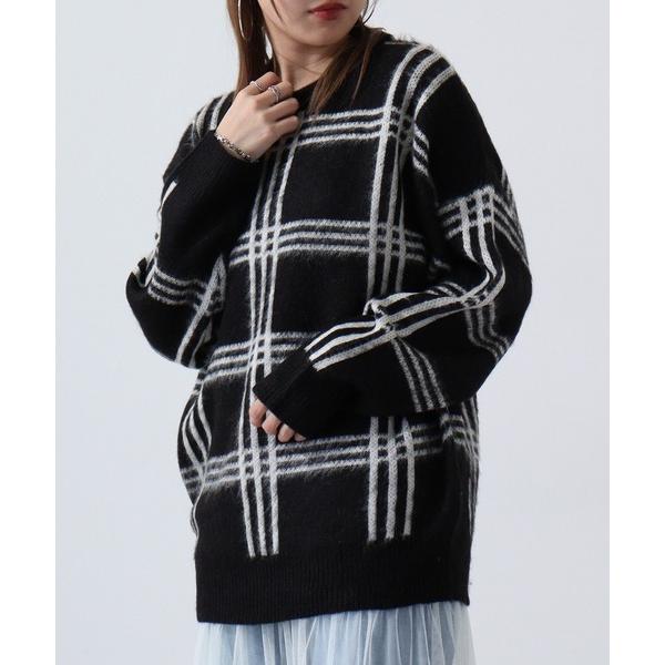 セーター ニット モヘアタッチBIGシルエットクルーネックニット メンズ レディース