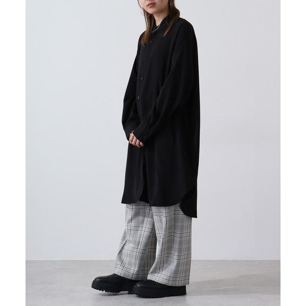 シャツ バンドカラーロングシャツ メンズ レディース