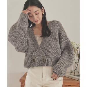 カーディガン ローゲージショートニットカーディガン レディース