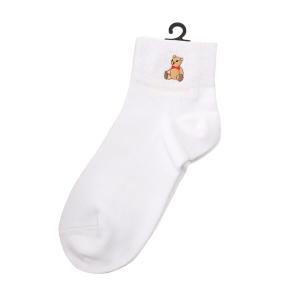 靴下 テディベア刺繍ソックス　靴下 レディース